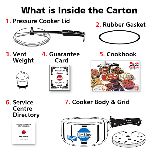 Hawkins Stainless Steel Inner Lid Pressure Cooker - Induction Base, With Handle, Silver, HSS3W, 3 L  Food Grade, Saves More Fuel