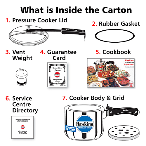 Hawkins Stainless Steel Inner Lid Pressure Cooker - Tall, Induction Base, With Handle, Silver, HSS3T, 3 L