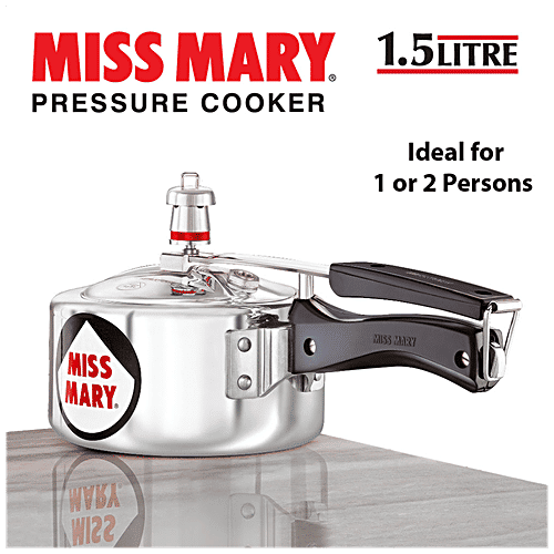 Hawkins Miss Mary Aluminium Inner Lid Pressure Cooker - With Handle, Silver, MM15, 1.5 l 100% Safe