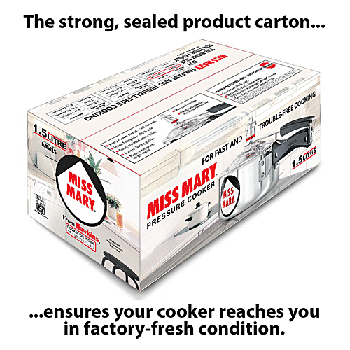 Hawkins Miss Mary Aluminium Inner Lid Pressure Cooker - With Handle, Silver, MM15, 1.5 l 100% Safe