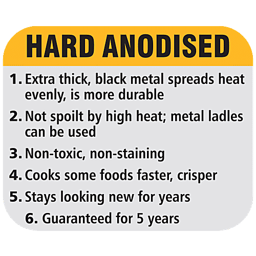 Hawkins Futura Hard Anodised Aluminium Roti Tawa/Griddle - 28 cm, 4.88 mm, Stainless Steel Handle, AT28, 1 pc  Non Toxic, Non-Staining