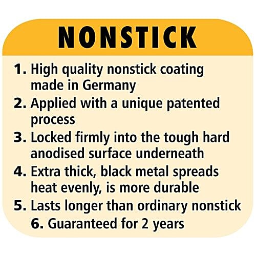 Hawkins Futura Hard Anodised Aluminium Non-Stick Tawa - 33 cm, 4.88 mm, with Handle, Q41, 1 pc  