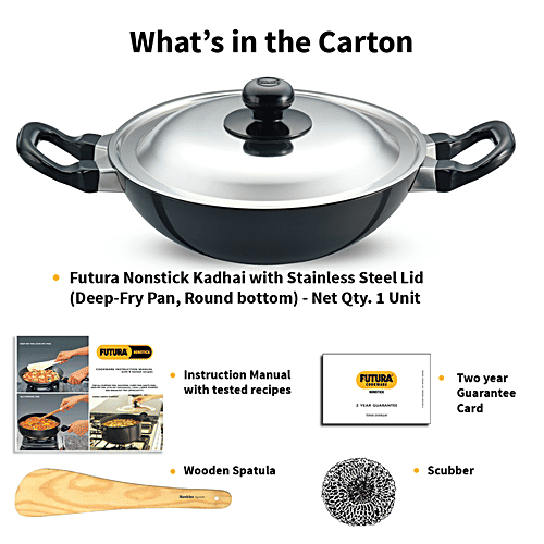 Buy Hawkins Futura Deep Fry Pan With Stainless Steel Lid Non Stick 15 Ltr Online At Best Price