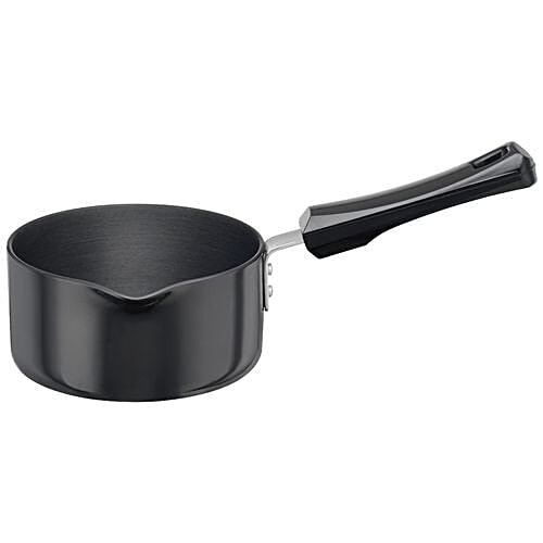 Hawkins Futura Hard Anodised Aluminium Saucepan - Ezee-Pour, 14 cm, 3.25 mm, With Handle, AS10, 1 L  Non Toxic, Non-Staining