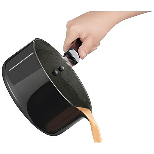 Hawkins Futura Hard Anodised Aluminium Saucepan - Ezee-Pour, 14 cm, 3.25 mm, With Handle, AS10, 1 L  Non Toxic, Non-Staining