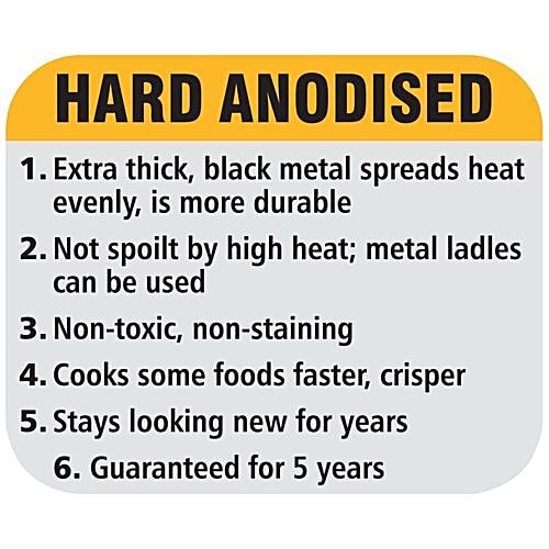 Hawkins Futura Hard Anodised Aluminium Saucepan - Ezee-Pour, 14 cm, 3.25 mm, With Steel Lid & Handle, AS10S, 1 L  Non Toxic, Non-Staining