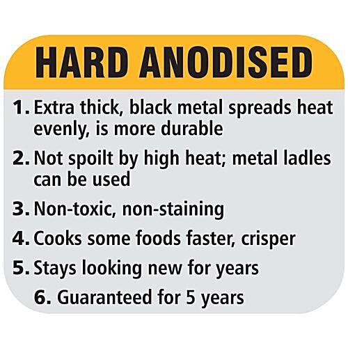 Hawkins Futura Hard Anodised Aluminium Saucepan - Ezee-Pour, 16 cm, 3.25 mm, With Steel Lid, With Handle, AS15S, 1.5 l  Non Toxic, Non-Staining