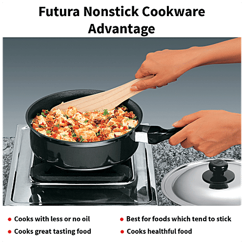 Hawkins Futura Hard Anodised Non-Stick Curry/Saute Pan - 24 cm, 3.25 mm, Stainless Steel Lid, NCP325S, 3.25 l  