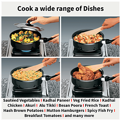 Hawkins Futura Hard Anodised Non-Stick Curry/Saute Pan - 24 cm, 3.25 mm, Stainless Steel Lid, NCP325S, 3.25 l  