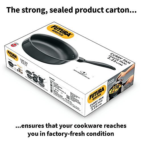 Hawkins Futura Hard Anodised Non-Stick Curry/Saute Pan - 24 cm, 3.25 mm, Stainless Steel Lid, NCP325S, 3.25 l  