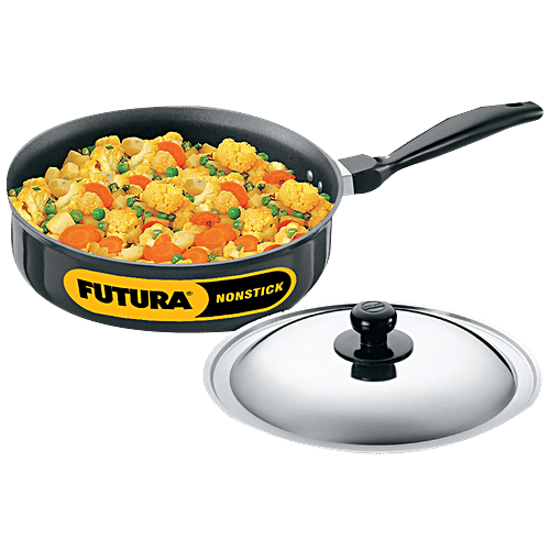 Hawkins Futura Hard Anodised Non-Stick Curry/Saute Pan - 24 cm, 3.25 mm, Stainless Steel Lid, NCP325S, 3.25 l  