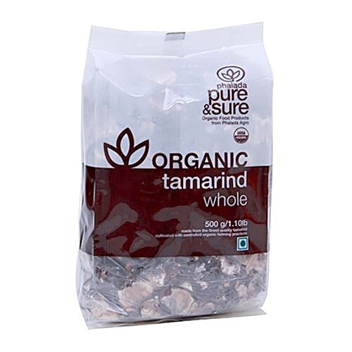 Phalada Pure & Sure Organic - Tamarind/Hunisehannu Whole, 500 g Pouch 