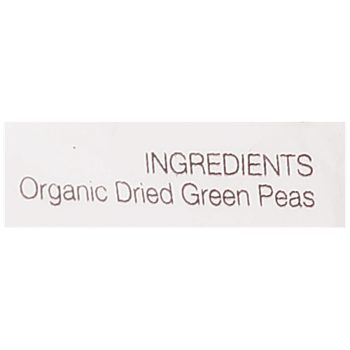 Phalada Pure & Sure Organic - Green Peas/Hirve Vatane Dried, 500 g Pouch 