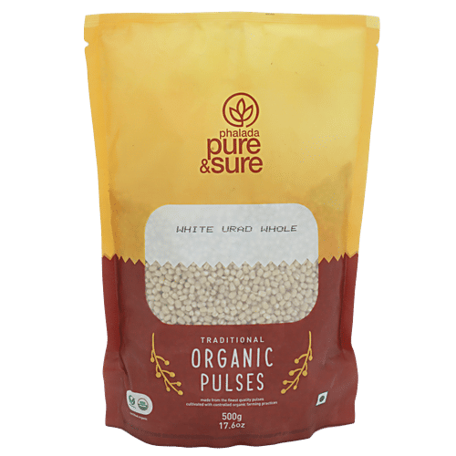 Phalada Pure & Sure Organic - Urad Daal, 500 g Pouch 