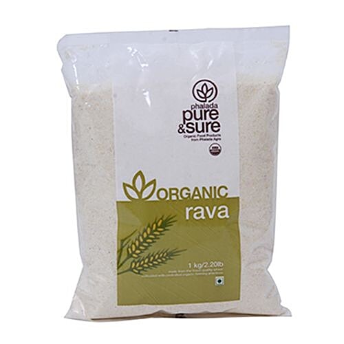 Phalada Pure & Sure Organic - Rava, 1 kg Pouch 