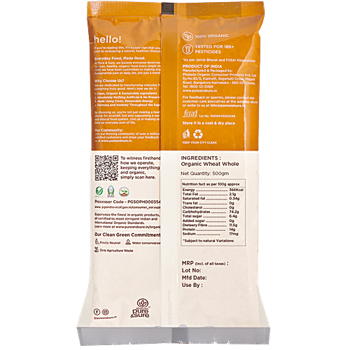 Phalada Pure & Sure Organic - Wheat Flour, 1 kg Pouch 