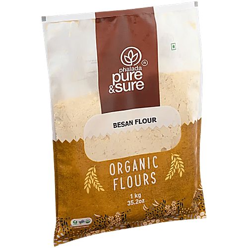 Phalada Pure & Sure Organic - Gram Flour (Besan/Besan Peeth), 1 kg Pouch 