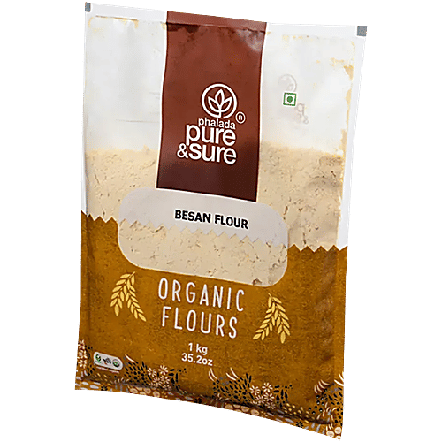 Phalada Pure & Sure Organic - Gram Flour (Besan/Besan Peeth), 1 kg Pouch 