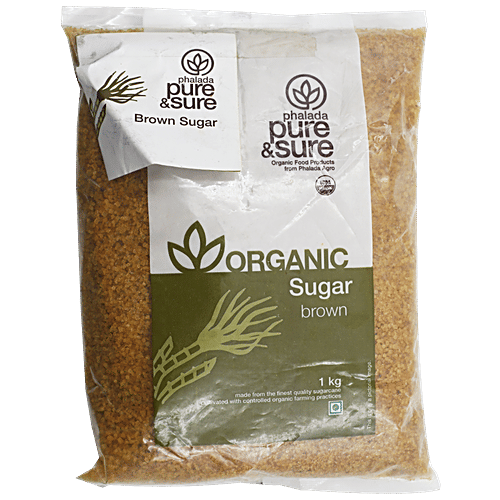 Phalada Pure & Sure Organic - Sugar/Sakhar Brown, 1 kg Pouch 