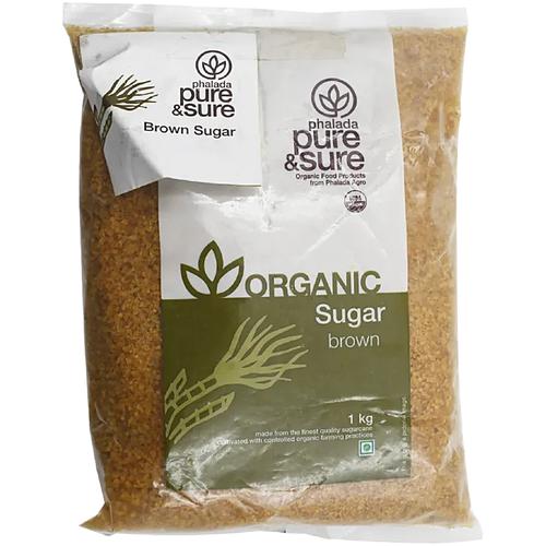 Phalada Pure & Sure Organic - Sugar/Sakkare Brown, 1 kg Pouch 