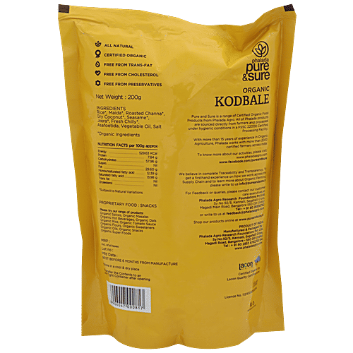 Phalada Pure & Sure Organic -  Kodbale, 200 g Pouch 