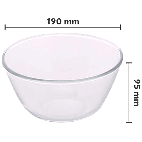 Borosil Borosilicate Select Glass Mixing Bowl - Oven & Microwave Safe, 1.3 L  