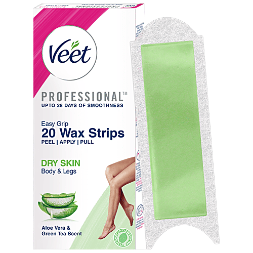 Veet Professional Waxing Strips Kit - For Dry Skin, 20 pcs