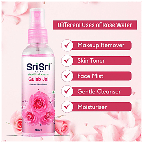 Sri Sri Tattva Gulab Jal/Rose Water, 100 ml Bottle 