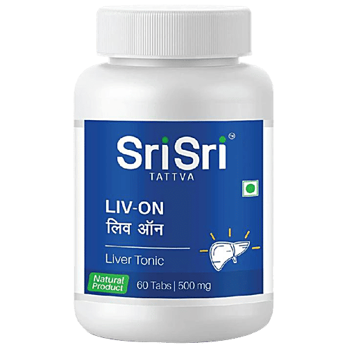 Sri Sri Tattva Liv-On - Liver Tonic, 500mg, 60 pcs Paraben Free