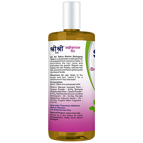 Sri Sri Tattva Sri Sri Tattva Brahmi Bhringaraj Taila, 100 ml Bottle 