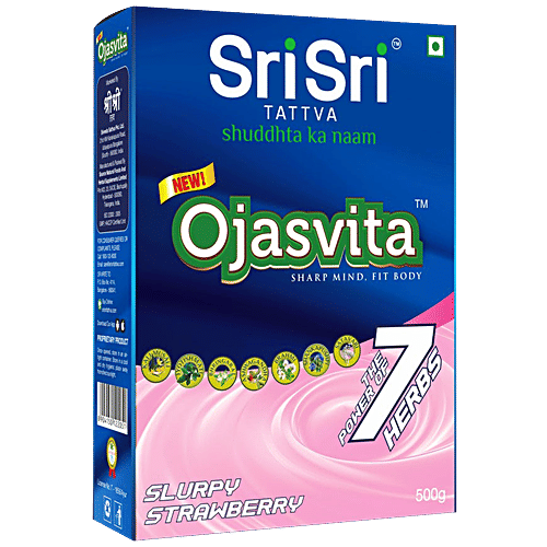Sri Sri Tattva Sri Sri Tattva - Nutrition Drink - Ojasvita Strawberry Box, 500 g Carton 7 Power Herbs