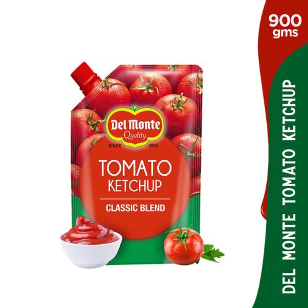 Del Monte  Tomato Ketchup - Classic Blend, Rich & Thick Condiment, 900 g Spout Pouch