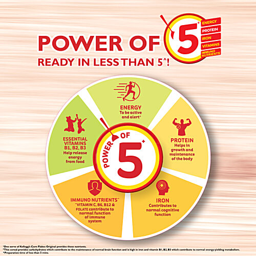 Kellogg's Corn Flakes - Original, High In Iron & B Group Vitamins, Breakfast Cereals, 900 g  Power of 5 (Energy, Protein, Iron, Calcium & Vitamins)