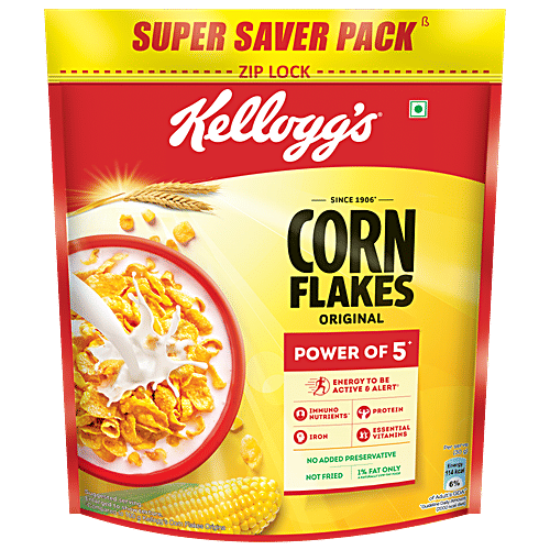 Kellogg's Corn Flakes - Original, High In Iron & B Group Vitamins, Breakfast Cereals, 900 g  Power of 5 (Energy, Protein, Iron, Calcium & Vitamins)