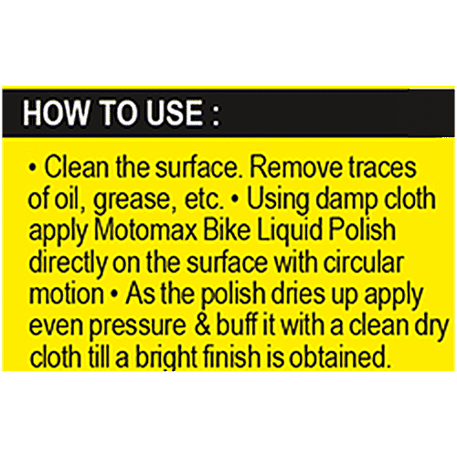 Motomax Liquid Polish - Premium, Cleans & Shines Bikes, Cars, For Auto Care Needs, 100 ml Long Lasting Shine