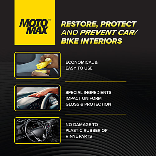Motomax Dashboard Polish - Protects & Shines Car, Bikes Interiors, For Fibre, Plastic Surfaces, 100 ml  
