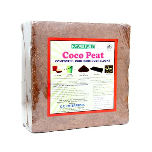 Natures Plus Coco Peat Block - Coir Fibre Dust, 5 Kg  