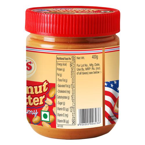 Dr. Oetker Fun Foods Peanut Butter - Creamy, 400 g Jar Zero Trans Fat & Cholesterol
