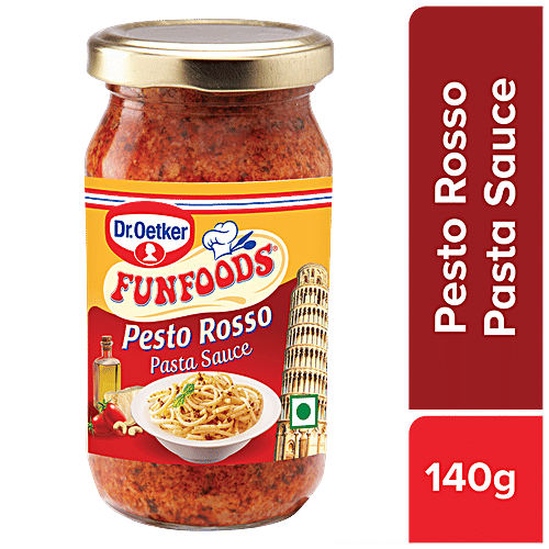 Dr.Oetker Funfoods Pesto Rosso Pasta Sauce, 140 g No Added Colour, Trans Fat Free