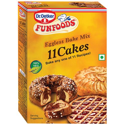 Dr. Oetker FunFoods Eggless Bake Mix 11 Cakes, 250 g  