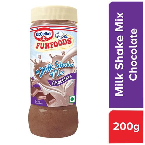 Dr. Oetker Milk Shake Mix - Chocolate, 200 g Pet No Preservatives Added, Trans Fat Free