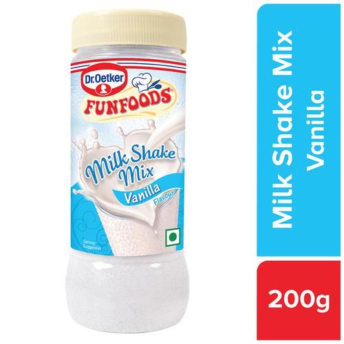 Dr. Oetker Milk Shake Mix - Vanilla, 200 g Pet No Preservatives Added, Trans Fat Free