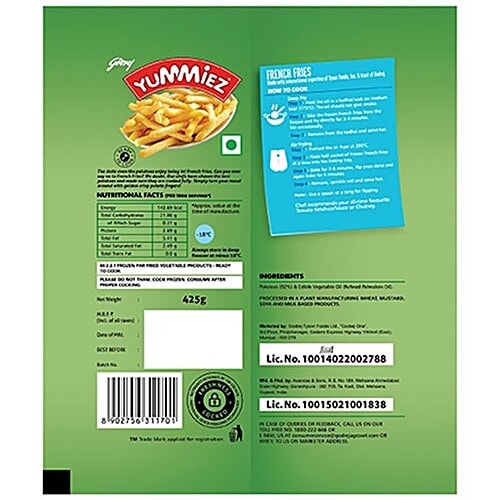 Yummiez French Fries, 425 g Pouch 