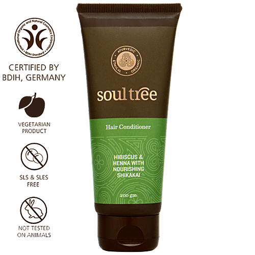 SoulTree Hair Conditioner - Hibiscus & Henna With Nourishing Shikakai, 200 g  