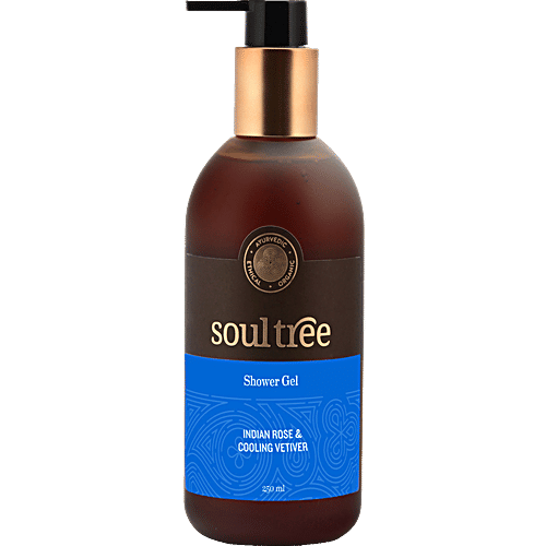 Soultree Ayurvedic Shower Gel - Indian Rose & Cooling Vetiver, 250 ml  Paraben Free