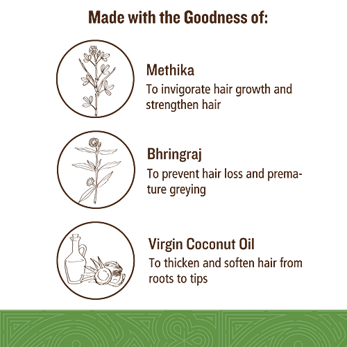 Soultree Ayurvedic Nourishing Hair Oil - Methika, Bhringaraj & Virgin Coconut Oil, SLS & SLES Free, 120 ml  SLS & SLES Free