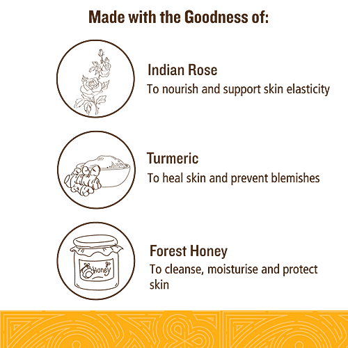 Soultree Ayurvedic Indian Rose Face Wash - with Turmeric & Honey, For Dry to Normal Skin, Paraben Free, 120 ml  Paraben Free