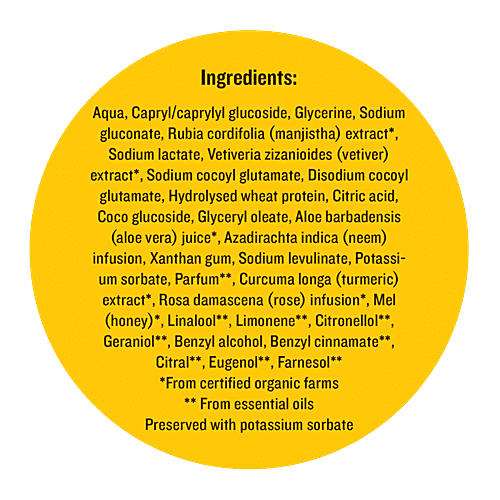 Soultree Ayurvedic Indian Rose Face Wash - with Turmeric & Honey, For Dry to Normal Skin, Paraben Free, 120 ml  Paraben Free