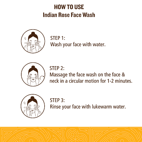 Soultree Ayurvedic Indian Rose Face Wash - with Turmeric & Honey, For Dry to Normal Skin, Paraben Free, 120 ml  Paraben Free