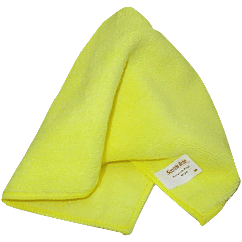 3M Auto Care Microfibre Fabric Cloth - Yellow, 1 pc Non-Scratching & Lint Free, Quickly Entraps Dust & Sand